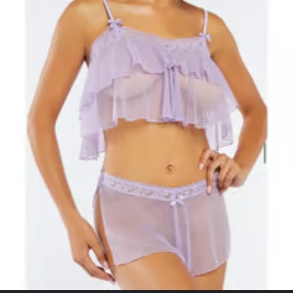 Savage fenty lacy not racy crop cami purple lavender small euc - Picture 7 of 8
